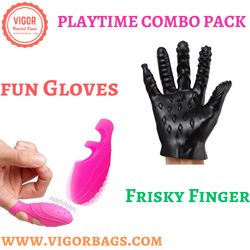 hand gloves making fun for big people playtime & bang her vibe with frisky finger combo pack