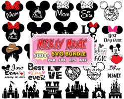 5000 mickey minnie svg, bundle svg png dxf, cricut, disney svg cricut printable clipart silhouette