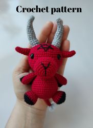 crochet baphomet pattern, baphomet amigurumi, crochet creepy cute dolls pattern