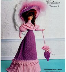 pdf crochet pattern for barbie doll | 1903 promenade dress - collector costume