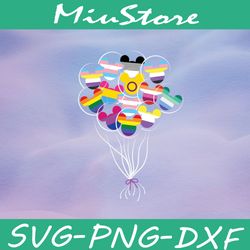 disney pride balloon svg, disney lgbt svg,png,dxf,cricut