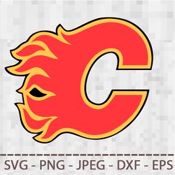 calgary flames svg png jpeg  dxf digital cut vector files for silhouette studio cricut design