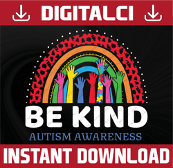 autism awareness rainbow digital download, png, digital download