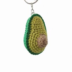 cute stuffed avocado keychain. crochet avocado. gift for girls.