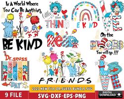 9 file Dr Seuss SVG bundle, Mega Dr Seuss bundle svg eps dxf png, for Cricut, digital, file cut, Instant Download
