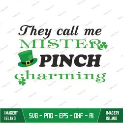 st. patrick's day svg cut file, saint patrick's day they call me minister pinch charming png svg eps,  st patrick's day