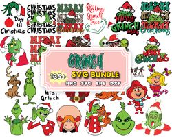 135 the grinch svg bundle layered item, clipart, cricut, digital vector cut files