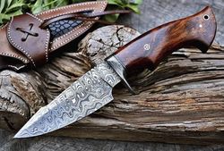 hunting knife fixed blade custom handmade damascus steel personalized wedding /anniversary/valentine's day gift, gift