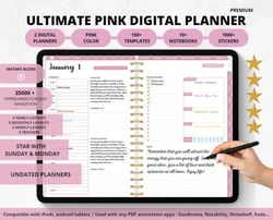 digital planner, goodnotes planner, ipad planner, notability planner, dated digital planner, 2023 2024 digital planner