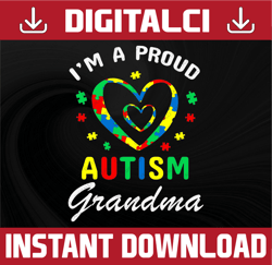 i'm a proud of autism grandma svg, puzzle piece svg, autism support, 2nd april svg, autism awareness svg, be kind svg