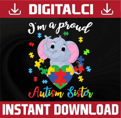 i'm a proud autism sister svg, puzzle piece svg, autism support, 2nd april svg, autism awareness svg, be kind svg