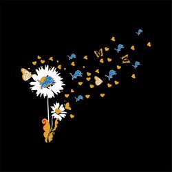 dandelion and detroit lions svg, cricut file, clipart, nfl svg, flower svg, love football svg, sport svg, png, eps, dxf