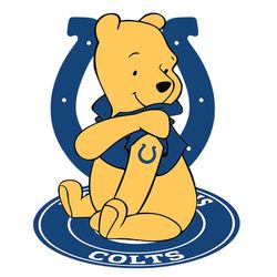 winnie the pooh colts svg, nfl svg, cricut file, clipart, football svg, sport svg, love footbal svg