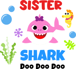baby shark svg , sister shark cricut svg, baby shark clipart file cut digital download