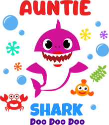 baby shark svg, baby shark cricut svg, auntie shark clipart file cut digital download