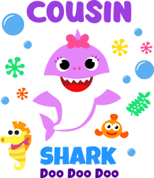 baby shark svg, cousin shark cricut svg, baby shark clipart file cut digital download