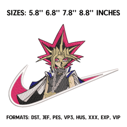 yugi muto embroidery design file, yugioh yu-gi-oh anime embroidery design. yugi muto anime pes design brother