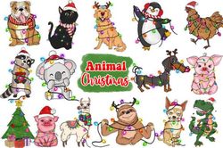 animal christmas sublimation bundle graphic