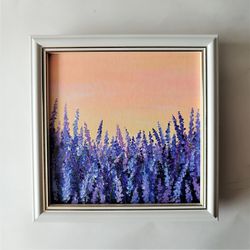 lavender wall art painting of wildflowers artwork landscapes