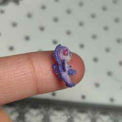 awesome miniature dragon. micro crochet toy. miniature