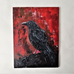 explore the black raven acrylic painting – a unique art piece