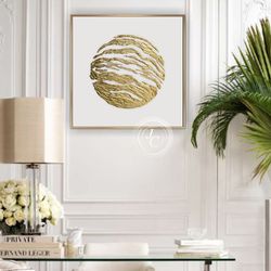 gold moon painting white and gold abstract wall art | full moon textured artwork original painting modern wall decor