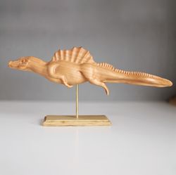 wooden dinosaur spinosaurus, wooden hand carved statue