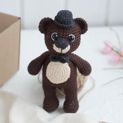 pdf crochet pattern, crochet chibi bear, amigurumi bear pattern