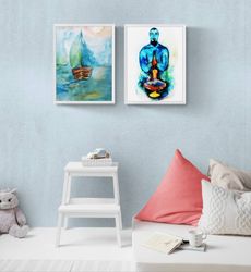 aladdin travel set of 2 wall art - digital file that you will download