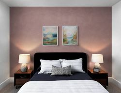 abstract pastel landscape set of 2 wall art - digital file that you will download