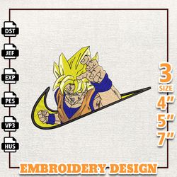 nike goku anime embroidery design digital machine embroidery download