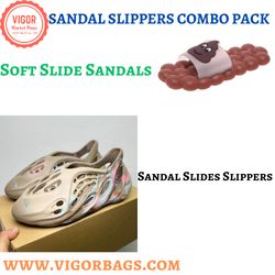 poop soft slide sandals anti-slip in indoor areas & sandal slides slippers summer foam runner combo pack