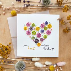 greeting card - heart - your heart radiates kindness