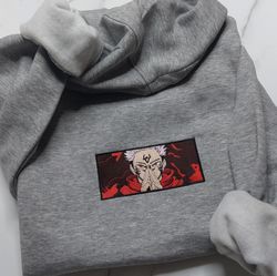 sukuna embroidered crewneck, jujutsu kaisen embroidered sweatshirt, inspired embroidered manga anime hoodie