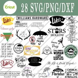 gilmore girls svg, gilmore girls bundle svg, png, dxf, cutting file, svg files for cricut, silhouette