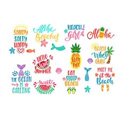 hello summer beach vibes aloha set bundle svg, trending svg, summer svg, summer bundle svg, bundle files svg, beach svg,