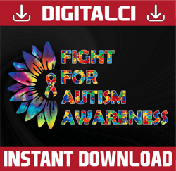 fight for autism awareness png, western, sunflower png,  png, autism png, sublimation designs downloads, digital downloa