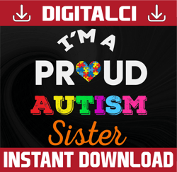 proud autism sister svg, puzzle piece svg, autism support, 2nd april svg, autism awareness svg, be kind svg