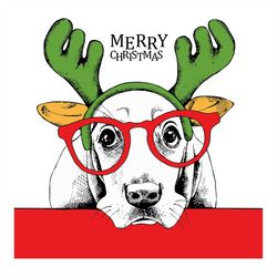 christmas poster dog basset hound portrait svg, christmas svg, christmas gift svg, merry christmas svg, christmas day sv