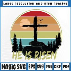 He is Risen Retro Vintage Png, Happy Easter 2022 Png, He is Risen Easter Png, Digital Download