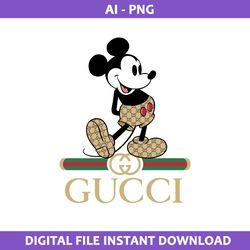 mickey gucci logo png, disney gucci png, gucci logo png, mickey fashion brand png, ai digital file