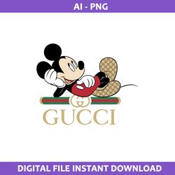 gucci mickey png, disney gucci png, gucci logo png, mickey fashion brand png, ai digital file