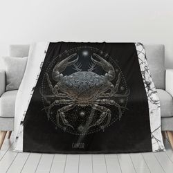 flannel breathable blanket 4 sizes blanket with a zodiac sign print cancer