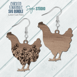 chicken earring svg bundle | laser cut files | chicken svg | spring earrings svg | earring glowforge files | cricut
