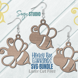 bee earring svg bundle | laser cut files | bee svg | spring earrings svg | earring glowforge files | cricut