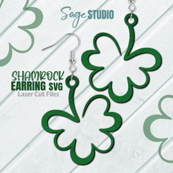shamrock earring svg bundle | laser cut files | shamrock svg | spring earrings svg | earring glowforge files | cricut