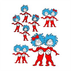 thing 1 thing 2 bundle svg, dr seuss svg, seuss svg, dr seuss gifts, dr seuss shirt, cat in the hat svg, thing 1 thing 2