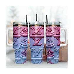 3d lv logo 40oz tumbler wrap, fashion 3d wrap design