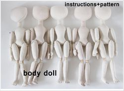 tutorial doll body 12in, pattern soft doll, diy doll body