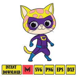 superkitties svg, png, dxf, jpeg, pdf, sparks superkittie png for sublimation, digital download for cricut and silhouett